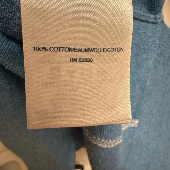 Lands End blue with white window pane pattern pullover vneck sweater - Picture 5 of 6